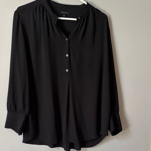 Ann Taylor Black Button-Up Blouse